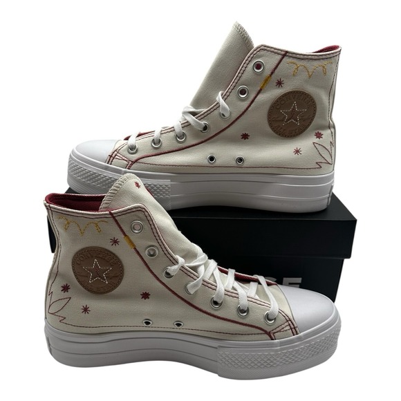 Converse Shoes - Converse Chuck Taylor All Star Lift Platform Western Stitch Shoes Women's Size 9